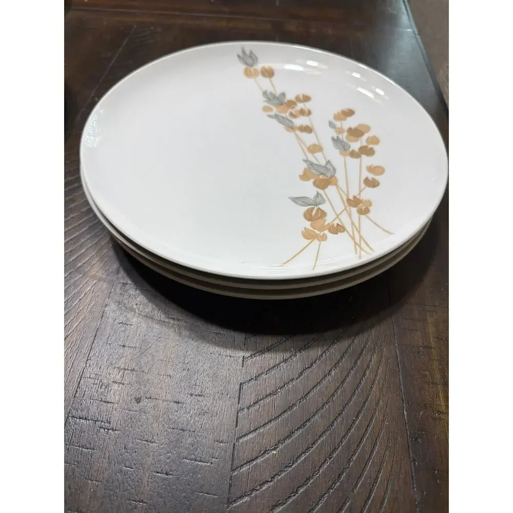 Vintage Franciscan Fan Tan Whitestone Ware Salad Plates Set of 8 Japan 8